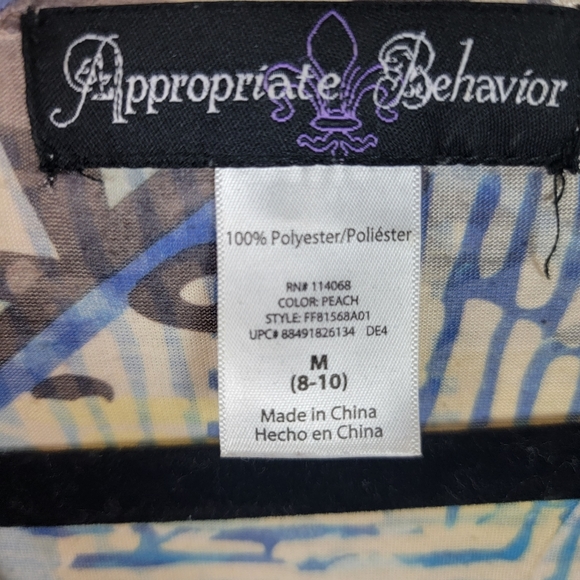 Appropriate Behavior Aztec Peach Print Mini Dress Size Medium - Picture 3 of 9